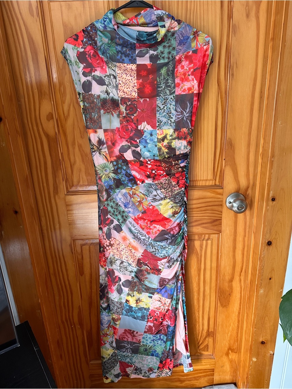 NWT Maya Ruched Cowl-Neck Dress: Mesh Edition by Anthropologie - Picture 4 of 14